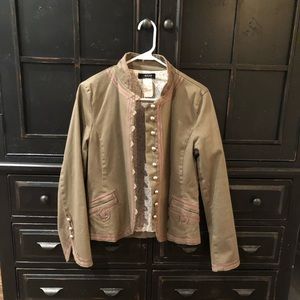 Olive military-style jacket
